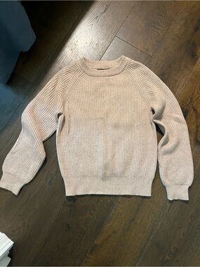 Able Women's Ribbed Crewneck Sweater in Beige